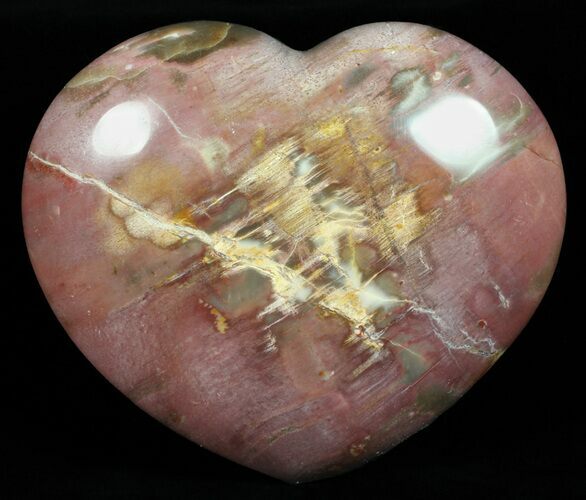 Colorful, Polished Petrified Wood Heart - Triassic #58535